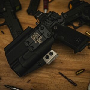 Staccato HD P4 w/ Streamlight TLR-1 "More Discreet" IWB Holster - LH Black